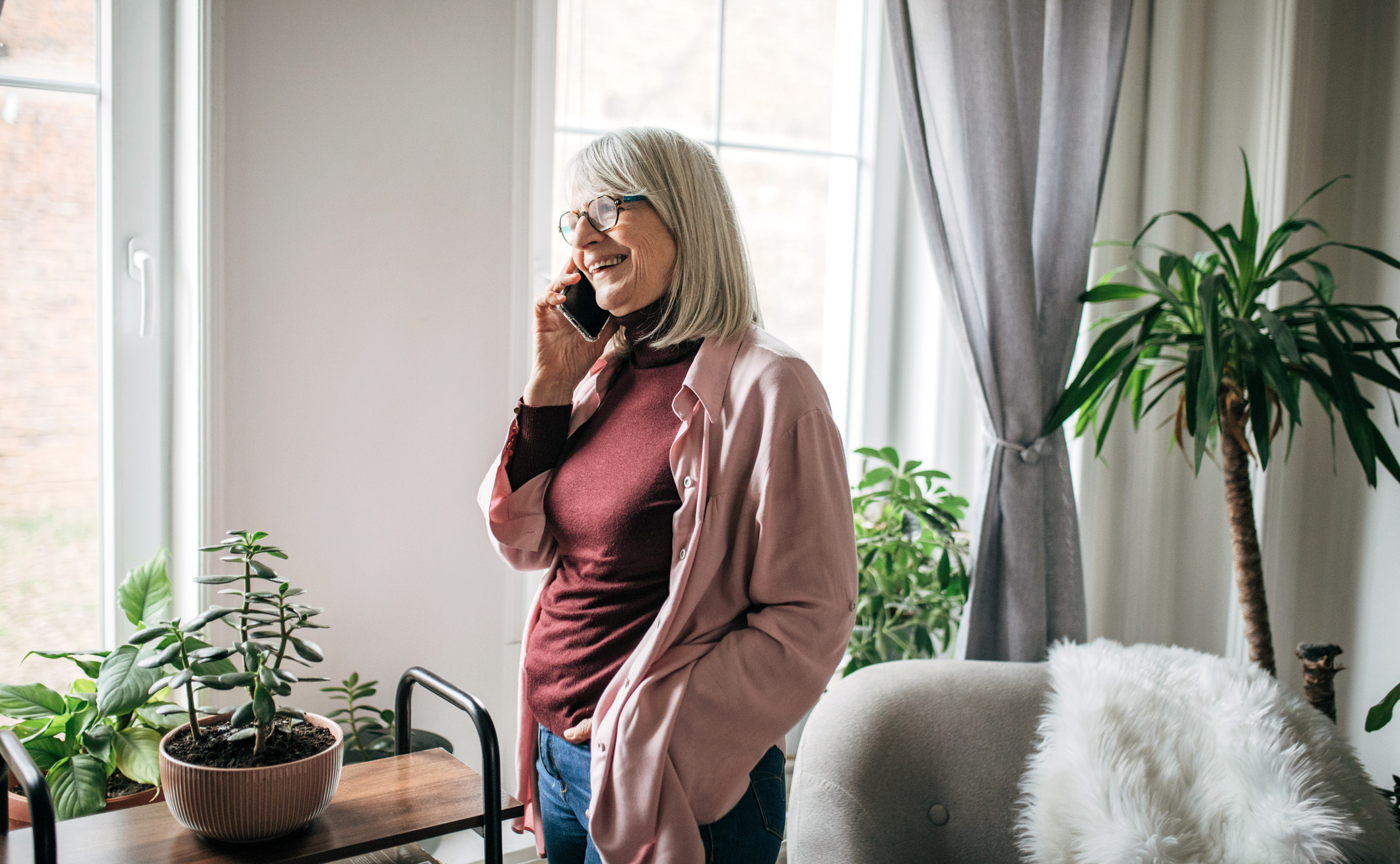 A Friendship at Home member on the phone with her navigator